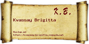 Kvassay Brigitta névjegykártya